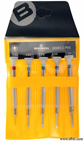 BERGEON 30081-S09 WATCHMAKERS ERGONOMIC 9 PIECE SCREWDRIVER SET HS30081-S09 