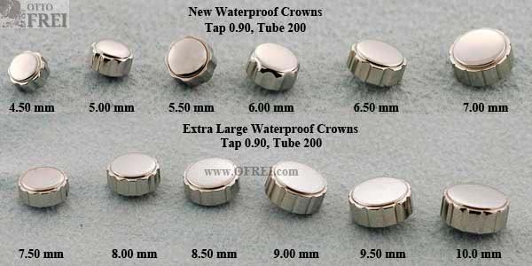 SWISS MADE    Chrome waterproof crowns 5.00x2.00 Tap 10    LOT OF 10 PIECES