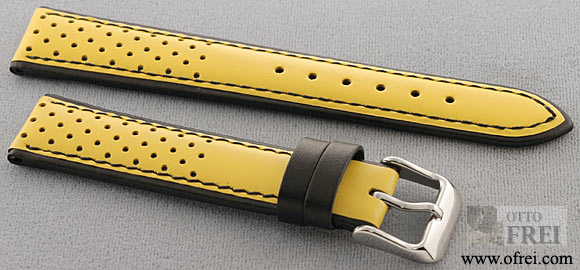 Racing Leather Straps Black 20 mm