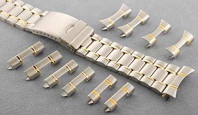 Stainless Steel Metal Bracelet Watch Band Black Plated (Set of 5 End  Pieces) Fits 20mm-24mm