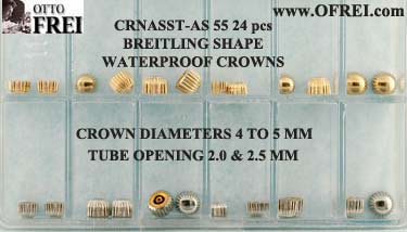 SWISS MADE    Chrome waterproof crowns 5.00x2.00 Tap 10    LOT OF 10 PIECES